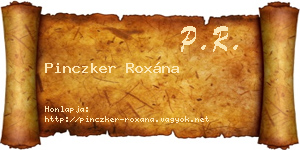 Pinczker Roxána névjegykártya